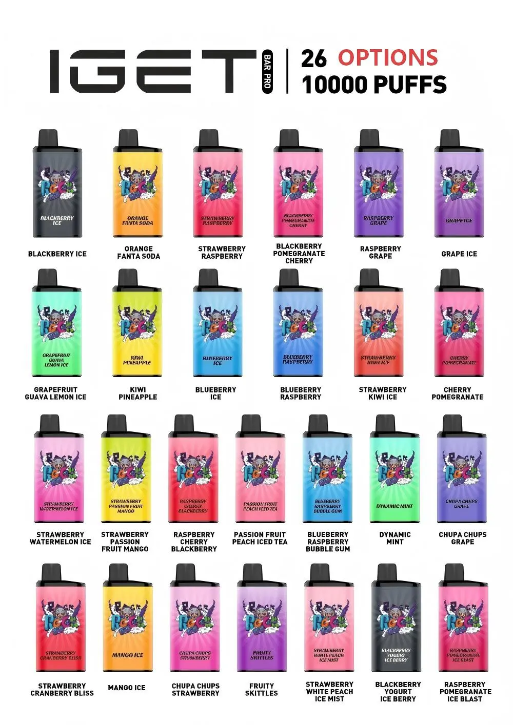 IGET BAR PRO 10000 BLUEBERRY ICE 72 Full Options Image - Vertical