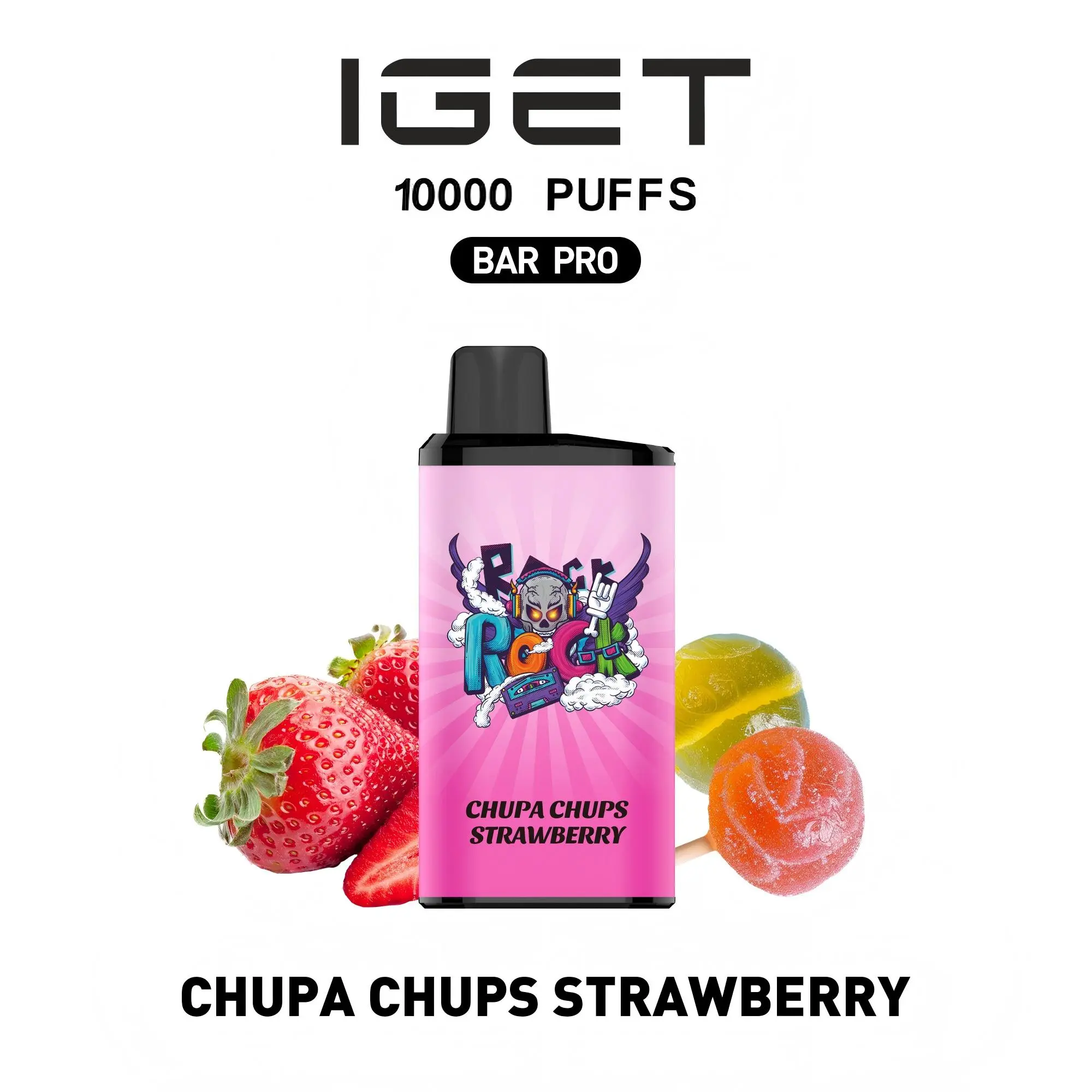 IGET BAR PRO 10000 BLUEBERRY ICE 19 IGET BAR PRO CHUPA CHUPS STRAWBERRY