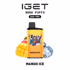 IGET BAR PRO 10000 Mango Ice disposable vape with sweet tropical mango and icy finish