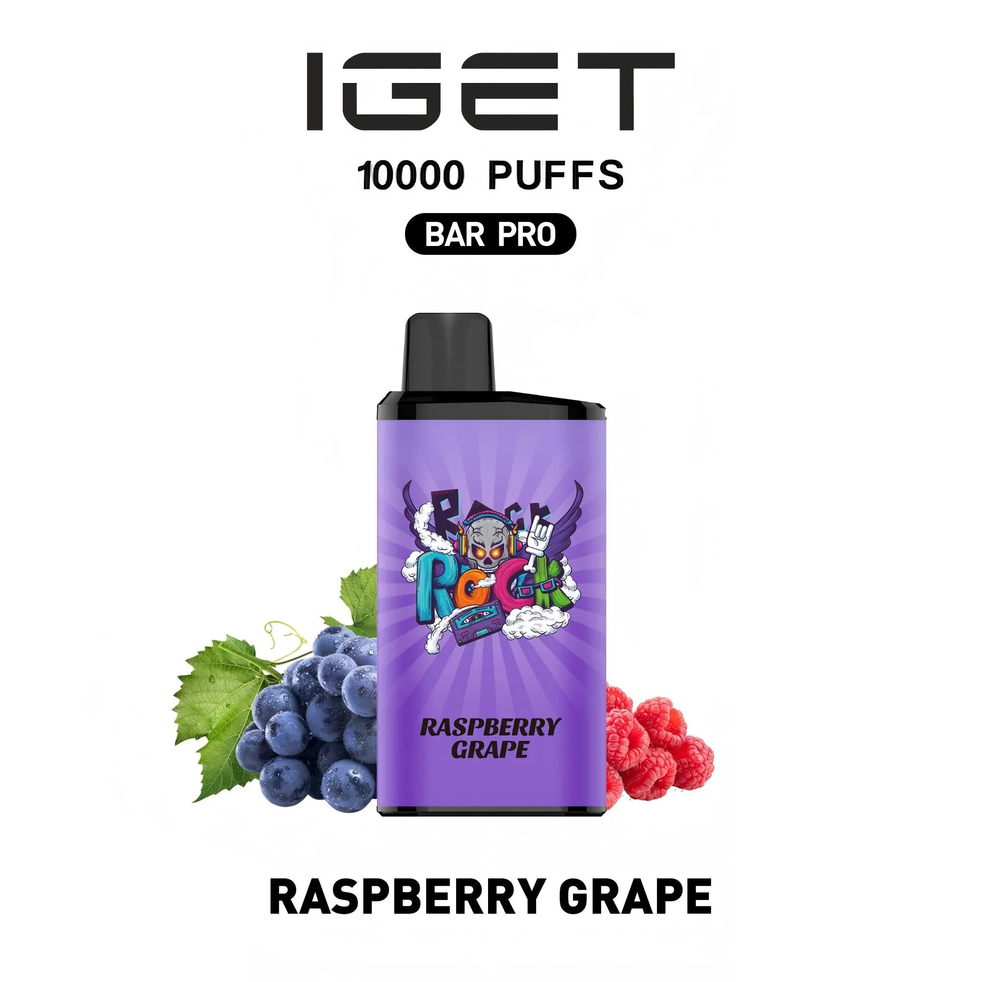 IGET BAR PRO 10000 BLUEBERRY ICE 9 IGET BAR PRO RASPBERRY GRAPE