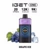 IGET ONE Vape 12000 Puffs Grape Ice rechargeable disposable vape
