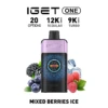 IGET ONE Vape 12000 Puffs Mixed Berries Ice rechargeable disposable vape